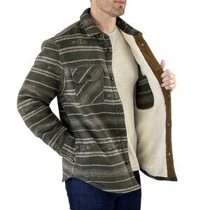Sherpa Lined Wool Blend Shirt Jacket